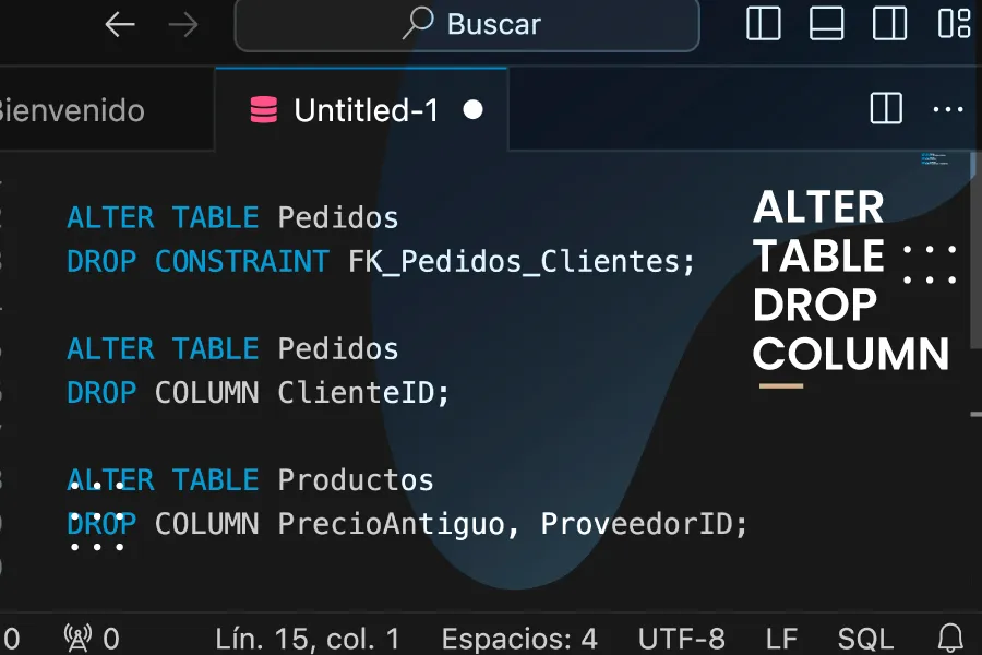 Cómo eliminar una columna en SQL Server con ALTER TABLE DROP COLUMN