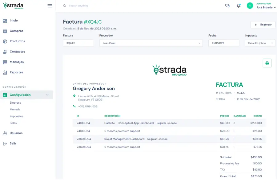 Avances del desarrollo del proyecto de sistema de inventarios