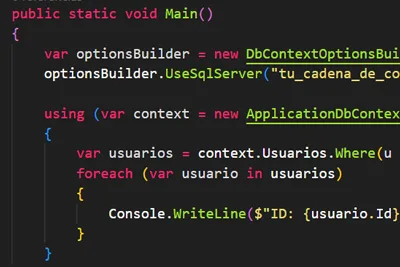 Consultas y operaciones en la base de datos con Entity Framework Core