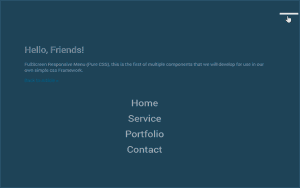 FullScreen menu design with CSS